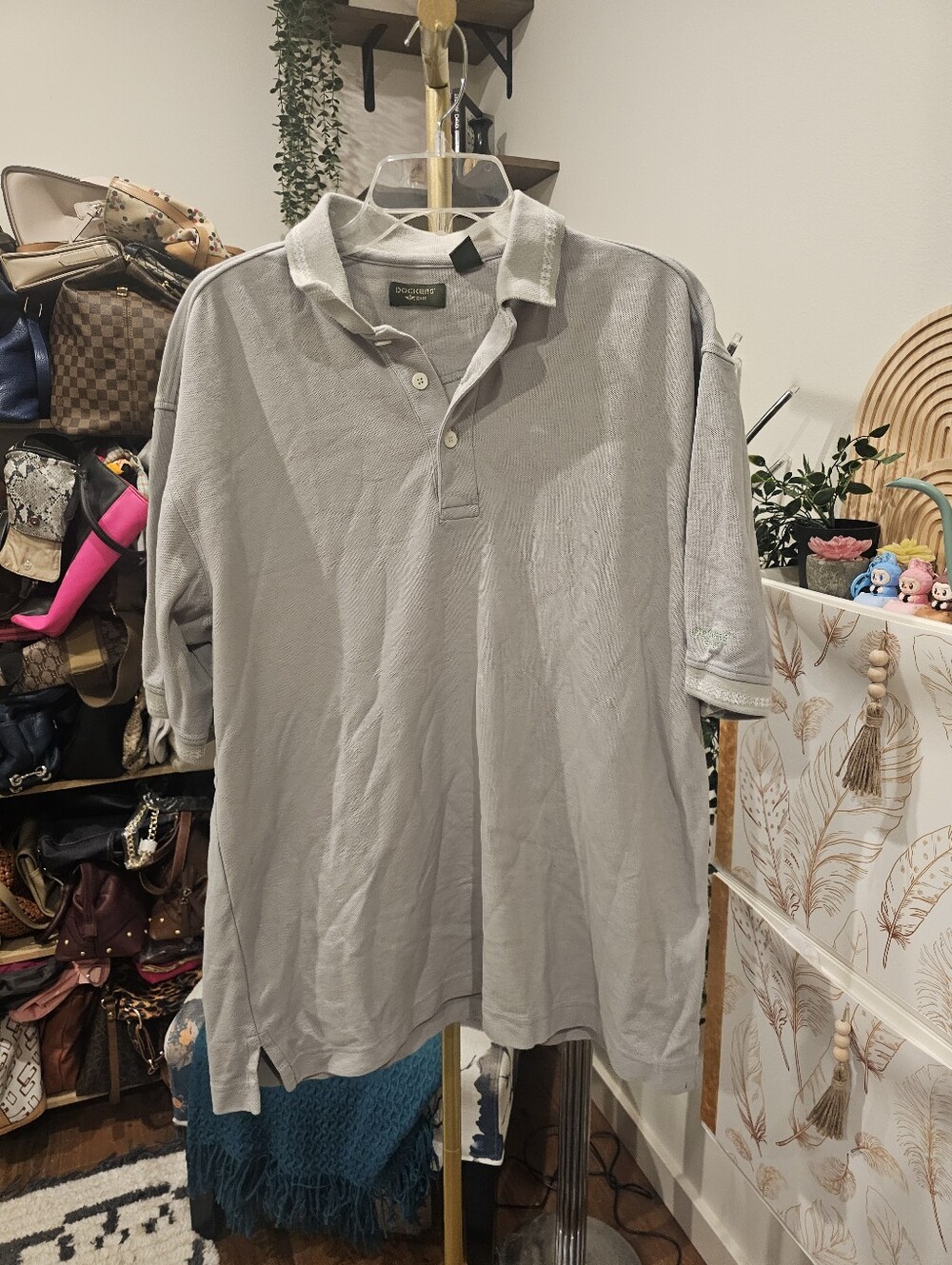 Vintage Dockers Golf Men's Light Gray Polo Shirt